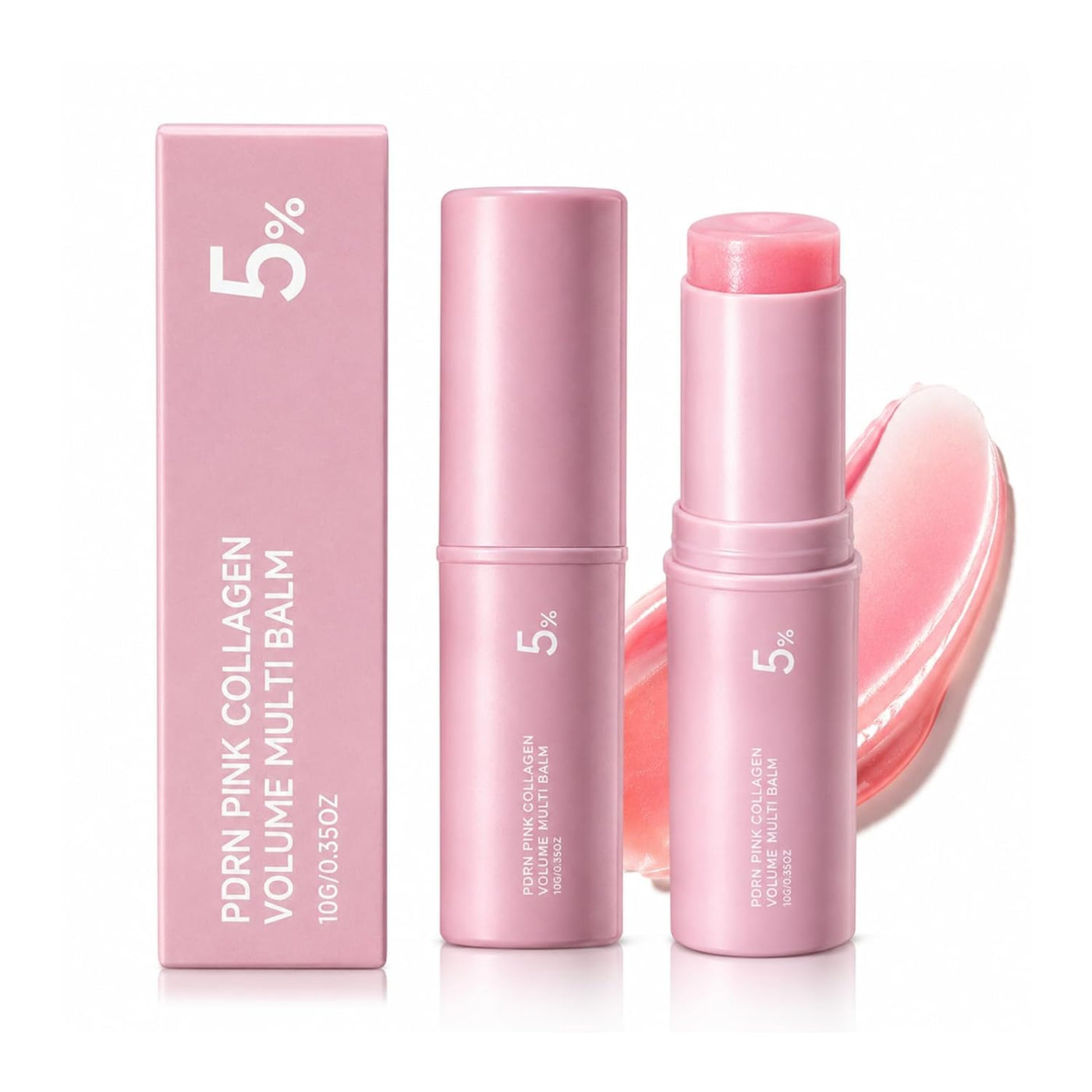 PDRN Pink Collagen Multi Balm - Hydrating Anti-Aging Moisturizer for Eyes & Neck, Smooths Fine Lines & Delivers Dewy Glow - Portable K-Beauty 2-Pack